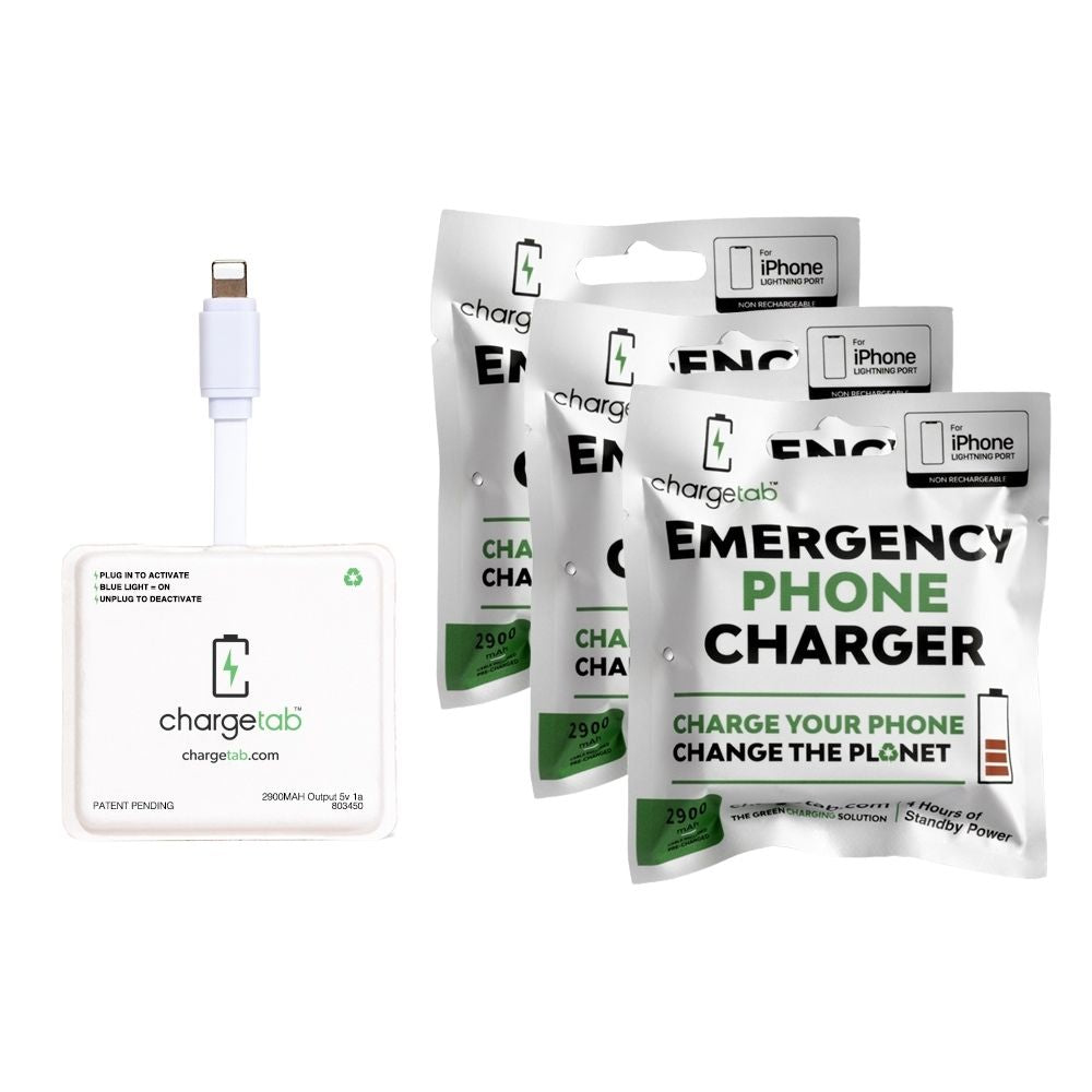 Chargetab Emergency Iphone Charger - Pack of 3
