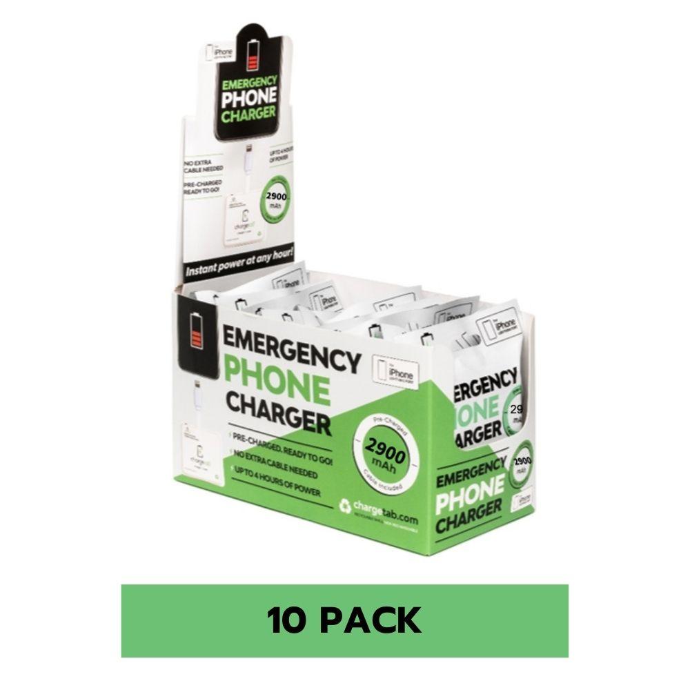 iPhone Emergency Phone Battery Charger (10 Pack) - Chargetab